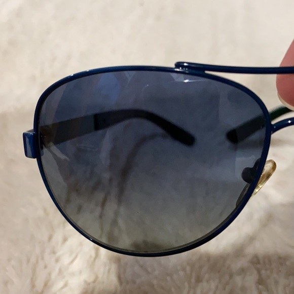 EUC Tory Burch blue authentic aviators sunglasses main image 5